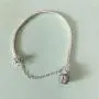 ABAOLA Heart Safety Chain Charm 925 Sterling Silver Beads fit Pandora Charms Bracelet & Necklace
