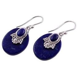 NOVICA Lapis Lazuli .925 Sterling Silver Dangle Earrings, Constellations