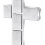 Peora Stainless Steel Cross Pendant Mens Brick Pattern Necklace Fathers Day Gift, 22 Inch Chain