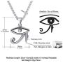 U7 Egyptian Necklace Men Women African Jewelry Stainless Steel Vintage Pharaoh/Ankh Cross Anubis/Eye of Horus Pendant Necklaces with 22 Inch Rope Chain