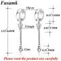 Fusamk Punk Rock Stainless Steel Triangle Ear Clip Earrings Spike Long Chain Dangle Earrings Fusamk Punk Rock Stainless Steel Triangle Ear Clip Earrings Spike Long Chain Dangle Earrings