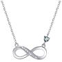 Cubic Zirconia 925 Sterling Silver Infinity Necklace or Earrings Forever Love Heart Jewelry Valentines Gift (Necklace)
