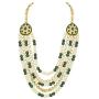 Aheli Exquisite Multi Strand Faux Kundan Beads Pearl Necklace Earrings Set Indian Ethnic Wedding Traditional Jewelry for Women
