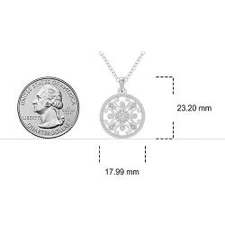 Aurelio Jewelry Sterling Silver 0.032 Carat Round-Cut (I-J Color, I2-I3 Clarity) Natural Diamond Pendant for Women