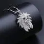 TOPGRILLZ 14K Gold Plated Iced Out CZ Chief Chain Pendant Necklace for Men and Women Fashion Novelty Jewelry TOPGRILLZ 14K Gold Plated Iced Out CZ Chief Chain Pendant Necklace for Men and Women Fashion Novelty Jewelry