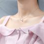 Cute Cat Necklace Crystal Ball Pendant Choker Necklace for Women Teens Girls S925 Sterling Silver Small Polished CZ Diamond Cluster Charm Chain 18'' Hypoallergenic Lovely Jewelry