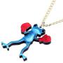 WEVENI Acrylic Skateboard Frog Necklace Golf Boxer Frog Pendant Jewelry Gifts for Women Girls Ladies