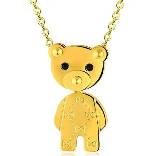 Jewel Valley 18k Gold Plated Teddy Bear Pendant Necklaces for Women with Body-Rotating Design Cute Animal Jewelry Gifts with 16 and a 2 Extension Chain Jewel Valley 18k Gold Plated Teddy Bear Pendant Necklaces for Women with Body-Rotating Design Cute Animal Jewelry Gifts with 16 and a 2 Extension Chain
