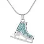 TEAMER 3D Turquoise Crystal Ice Skate Necklace Figure Skating Pendant Skater Necklace Jewelry Gifts for Teens Girls Women