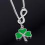 Soul Statement Shamrock Necklace St Patricks Day Accessories for Women Lucky Infinity 4-Leaf Clover Charm Pendant