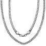 ARTURO ZETA Rhodium Plated 925 Sterling Silver Franco Link Chain Necklace for Men