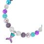 Mermaid Pendant Necklace Bubblegum Toddler Sparkly Bead Necklace & Bracelet Jewelry Set for Kids First Birthday Gifts