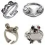 Frog Open Rings Set Vintage Adjustable Alloy Animal Finger Rings Retro Cute Silver Animal Frog Finger Ring for Women Party Jewelry Frog Open Rings Set Vintage Adjustable Alloy Animal Finger Rings Retro Cute Silver Animal Frog Finger Ring for Women Party Jewelry