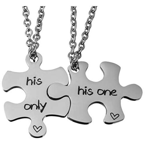 omodofo Jigsaw Puzzle Piece Keychains Set of 2 Gay Boyfriend Couples Jewelry LGBT Lesbian Girlfriend Anniversary Valentines Day Wedding Gifts