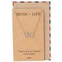 Quan Jewelry Music Note Necklace, Gifts for Music Lovers, Birthday Gifts for Women, Girls with Greeting Card, 16-inch to 18-inch
