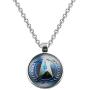 BEKECH Star Trek Necklace Glass Time Gem Star Trek Pendant Necklace Movie Inspired Jewelry Gift for Star Trek Fans Star Trek Necklace for Fans