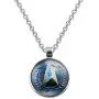 BEKECH Star Trek Necklace Glass Time Gem Star Trek Pendant Necklace Movie Inspired Jewelry Gift for Star Trek Fans Star Trek Necklace for Fans