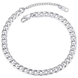 ChainsPro Resizable Anklet Chain for Women Men, Figaro/Wheat/Twist Rope/Cuban Foot Bracelet-Strong with Good Clasp-18K Gold Plated(Send Gift Box)