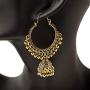 DOUVEI 4 Pairs/Set Indian Jhumka Jhumki Ethnic Dangle Earring Sets for Women Vintage Silver Gold Long Tassel Bell Drop Bollywood Earrings Boho Gypsy Jewelry