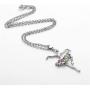 Fuqimanman2020 Ballerina Dance Pendant Necklace Jewelry Gifts Pink Color red Blue Green