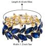 BriLove Womens Wedding Bridal Crystal Marquise-Shape Leaf Stretch Bangle Bracelet