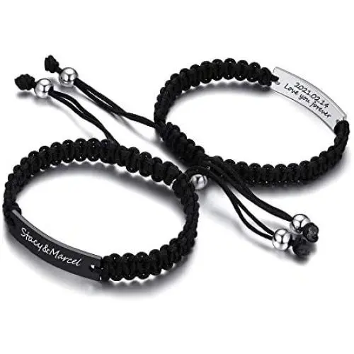 Personalized Cutomize Braided Rope Couples Bracelets for Him and Her Relationship Distance Yinyang Mutual Attraction Bracelets for Couple Bestfriend Personalized Cutomize Braided Rope Couples Bracelets for Him and Her Relationship Distance Yinyang Mutual Attraction Bracelets for Couple Bestfriend