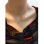 Omega Dancing Stone Necklace Sterling Silver & Swarovski CZ with 0.8mm 22'' Adj Box Chain