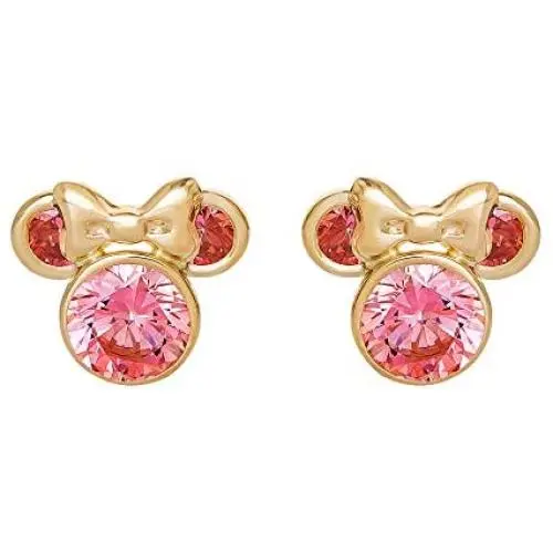 Disney Minnie Mouse 10K Gold Birthstone Stud Earrings, Disney Minnie Mouse 10K Gold Birthstone Stud Earrings,