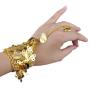 TopTie Belly Dance Gypsy Jewelry Set, Gold Triangle Bracelet & Tribal Headband