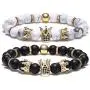 BOMAIL 8mm Crown King Charm Bracelet for Men Women Black Matte Onyx Natural Stone Beads Couple Jewelry BOMAIL 8mm Crown King Charm Bracelet for Men Women Black Matte Onyx Natural Stone Beads Couple Jewelry