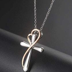 Jude Jewelers Platinum Plated Christian Cross Heart Charm Church Prayer Wedding Statement Necklace