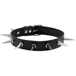 MJartoria Gothic Jewelry-Artificial Leather Choker Goth Necklace for Women Adjustable Punk Rock Gothic Heart O-Ring Choker Collar Necklace