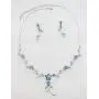 Faship Gorgeous Rhinestone Crystal Dangle Floral Necklace Earrings Set Faship Gorgeous Rhinestone Crystal Dangle Floral Necklace Earrings Set
