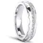 Unisex Comfort Fit Sterling Silver 5mm Domed Simulated Diamond Full Eternity Ring Patterned Wedding Band Unisex Comfort Fit Sterling Silver 5mm Domed Simulated Diamond Full Eternity Ring Patterned Wedding Band