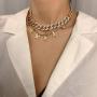 Statment Big Butterfly Pendant Necklace Rhinestone Chain for Women Girl Bling Bling Gold Silver Chain Shiny Crystal Choker Necklace Jewelry Gifts