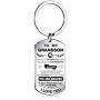NOVLOVE Inspirational Keychain Dog Tag Pendant Keyring i wish you the strength to face challenges Grandson Gifts from Grandma Grandpa with birthday and Christmas gift, White
