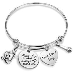 Eigso Music Themed Bracelet Music Charm Jewelry Music Lover Gifts Singer Gift Music Teacher Bracelet