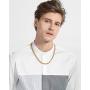 INBLUE 6MM Wide Chain Necklace for Men Women Boys Girls Stainless Steel Cuban Link Chain Necklaces Water Resistant Thick Metal Foxtail Chains (3 Colors - Silver Black Gold, 21.6 Inch Long)