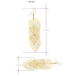 IDB Delicate Filigree Dangle Layered Leaf Hook Earrings - Available in Silver and Gold Tones