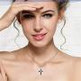 CiNily Cross Pendant Necklace Gold Plated Opal Pendant/Mystic Topaz Gemstone Pendant Criss Jewelry
