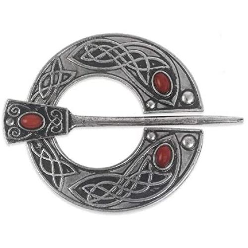 Penannular Brooch Pin for Women Viking Bow Harp Scarf Cloak Shawl Buckle Clasp Pin Brooch Lapel Girls Pirate Amulet Jewelry