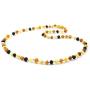 TipTopEco Raw Baltic Amber Adult Necklace - 21.5 Inches Long - Unpolished Multicolor Beads (Mix, 21.5)