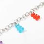 2-4Pcs Cartoon Resin Bear Necklaces Set Candy Color Lovely Teddy Bear Earrings Transparent Acrylic Gummy Rainbow Bear Bracelets for Women Girls Charm Jewelry