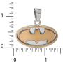 DC Comics Batman Jewelry for Men, Stainless Steel Two Tone Logo Pendant, Necklace