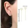 GELIN Open Heart Earrings Women Ear Line Dangle Drop Earrings in 14k Solid Gold GELIN Open Heart Earrings Women Ear Line Dangle Drop Earrings in 14k Solid Gold