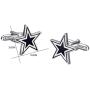 Yoursfs Blue Five Star Cufflinks for Men Novelty Cuff Links Business Accessory for Shirt