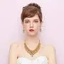 BriLove Wedding Jewelry Sets for Brides Rhinestone Simulated Pearl Teardrop Cluster Statement Necklace Dangle Earrings