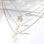Twinklede Boho Layered Necklace Gold Elephant Pendant Necklaces Chain Nefertiti African Map Necklace Jewelry for Women and Girls (Gold 1)