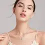 cathyladi Heart Necklaces for Women Necklace Holder Customized Silver Chains Choke Fashion Jewelry White Dainty Chain Set Delicate Birthstone Charm kit Womens