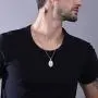 Nofade Silver Personalized Virgin Mary Necklace 925 Sterling Silver Religious Christian Jewelry Oval Medal Coin Pendant Necklace for Women Men
